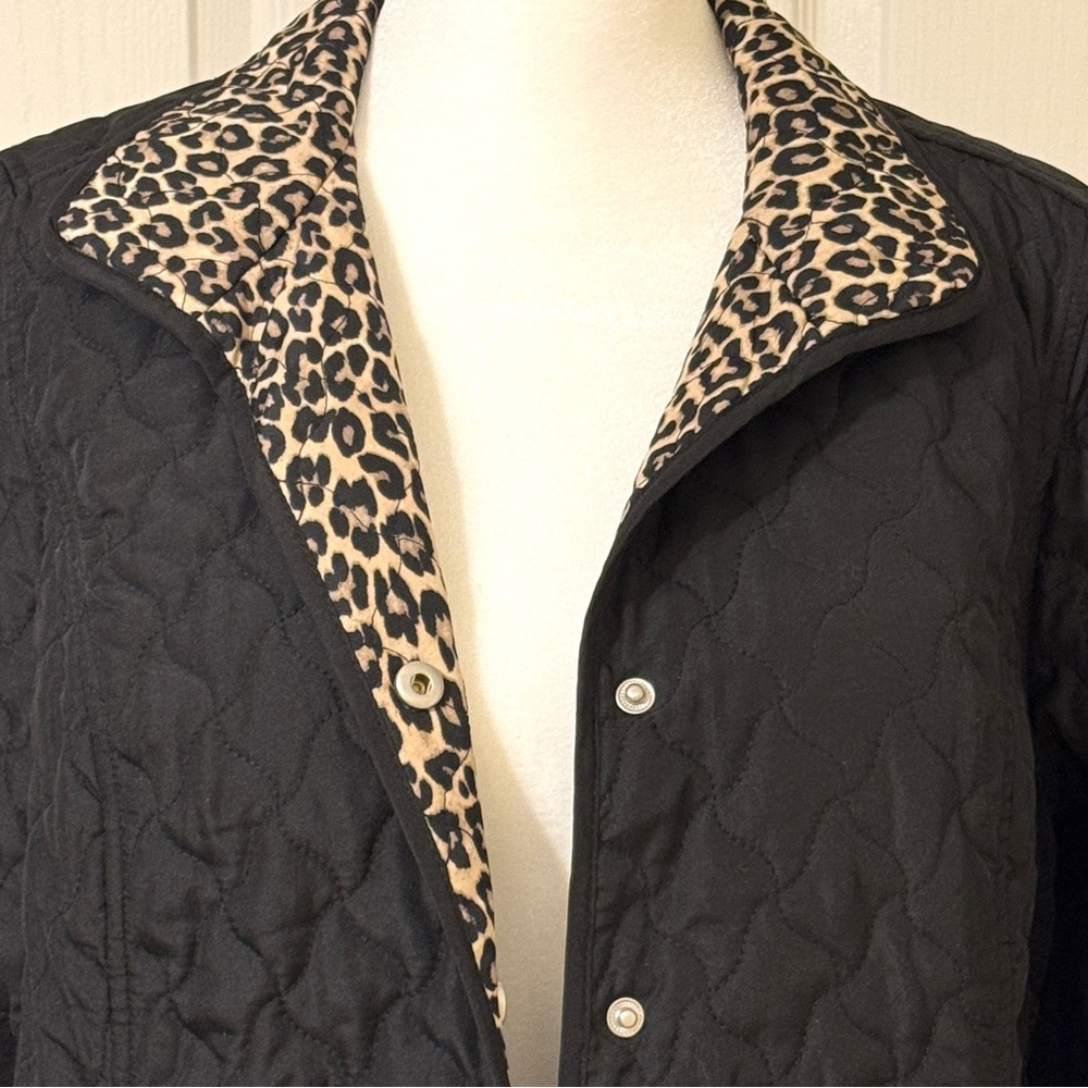 CHICO’S Cheetah Reversible Quilt Jacket Sz 0 - Picture 13 of 16